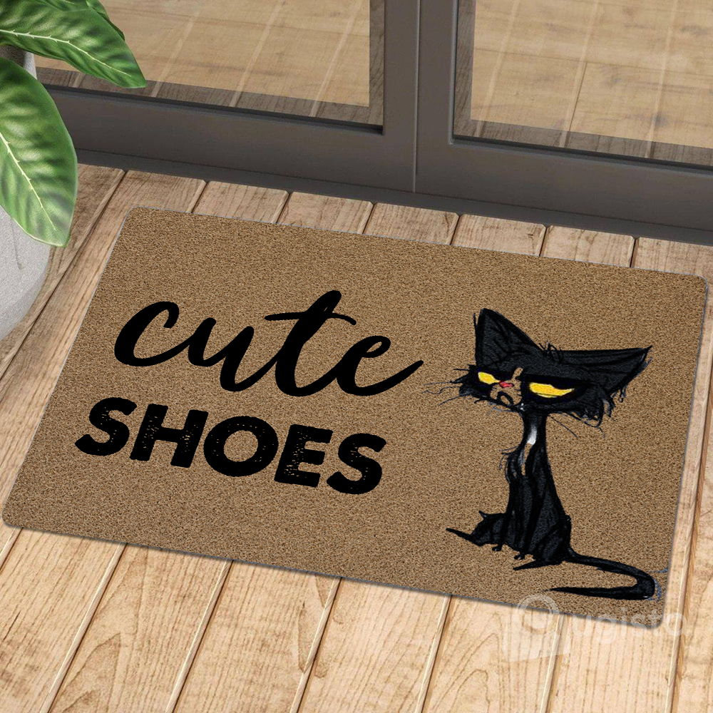 Cute Shoes Black Cat 01 All Over Printing Doormat Pre2333