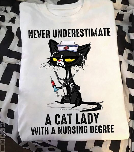 Nurse Cat Lady With Nursing Degree Classic T-Shirt