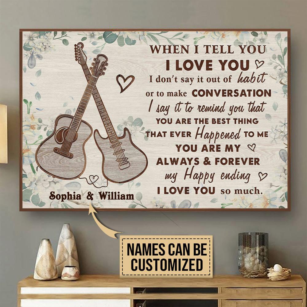 Aeticon Gifts Personalized Guitar Types Floral When I Tell You Canvas Mom Dad Gift Home Decor