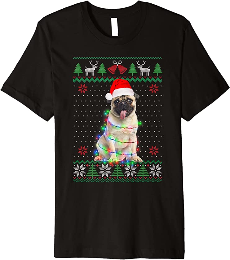 Pug Dog Ugly Sweater Christmas Puppy Dog Lover Premium T-Shirt