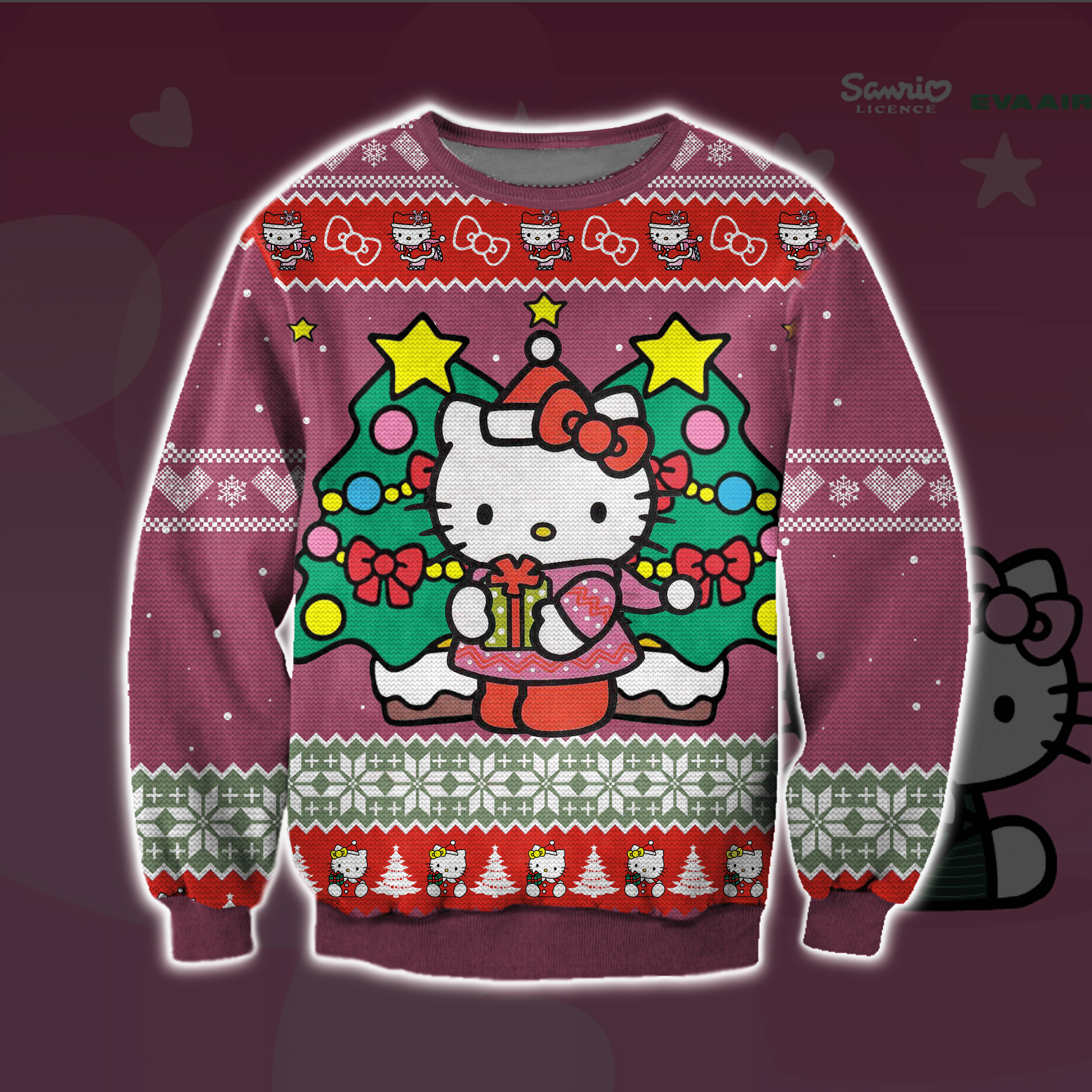 Hello Kitty 3D Print Ugly Christmas Sweater