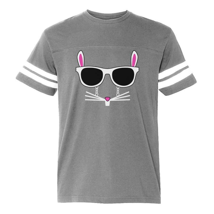 Easter Bunny – Cool Glasses Rabbit Face Football Jersey T-Shirt