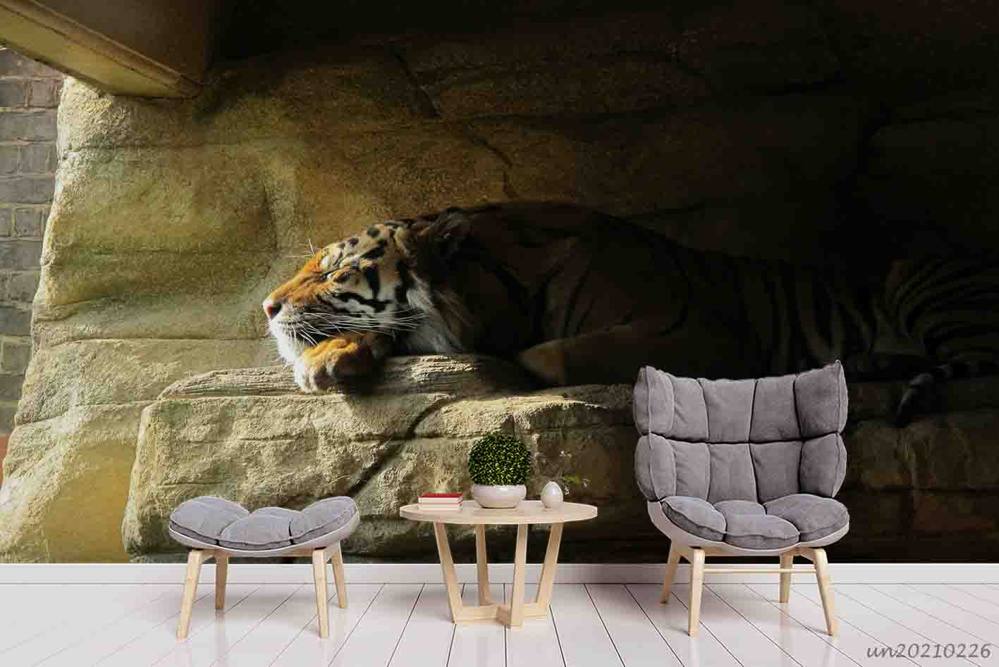 3D Rock Animal Tiger Wall Mural Wallpaper Lqh 4