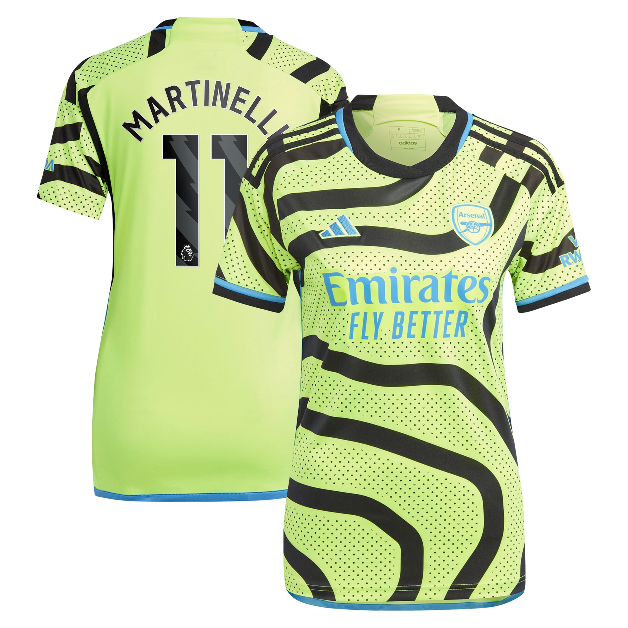 Gabriel Martinelli Arsenal Women's 2023/24 Away Replica Player Jersey – Yellow