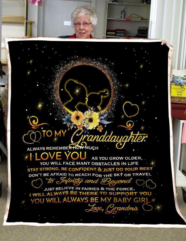 To My Granddaughter – I Love You – Gift For Granddaughter Home Decor Gift For Family – Sherpa Blanket Fleece Blanket