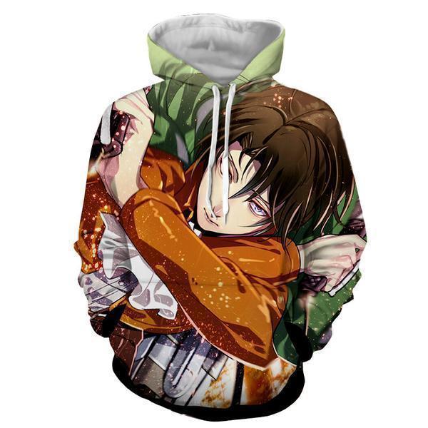 3D Printed Hoodie-Attack On Titan Levi Ackerman