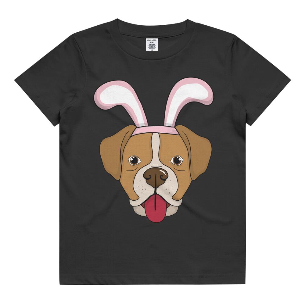 Cute Easter Boxer Dog Bunny Ears Rabbit Kids T Shirt