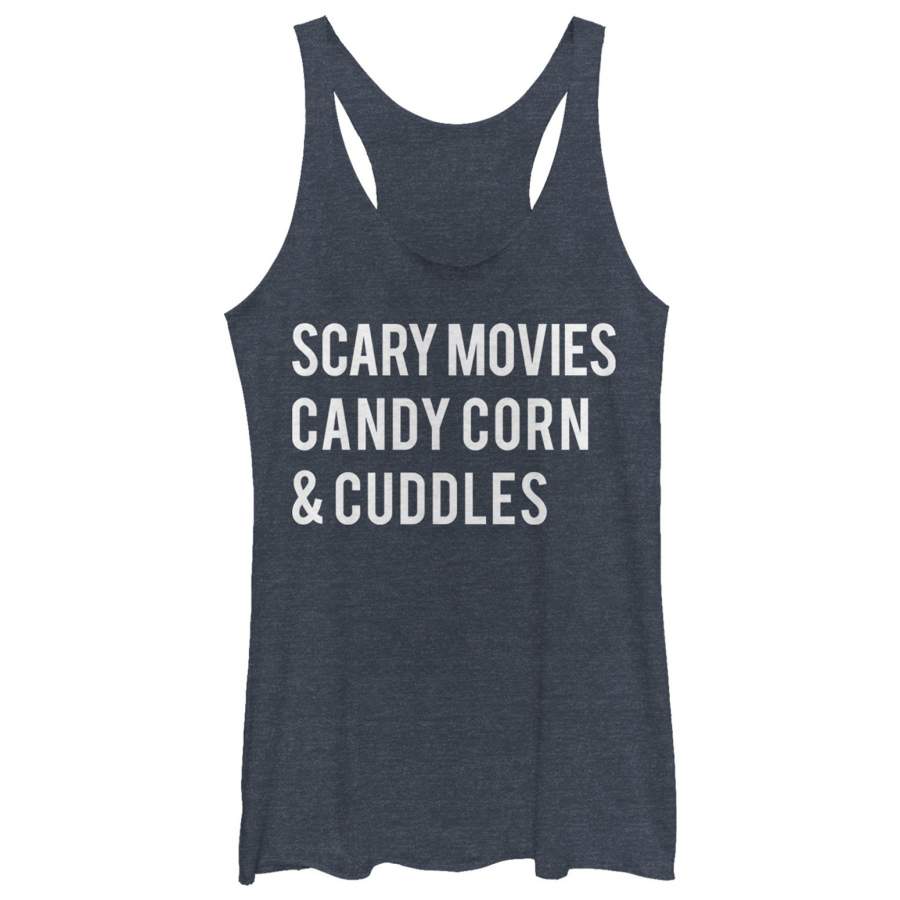 CHIN UP Women’s Halloween Candy Corn and Cuddles  Racerback Tank