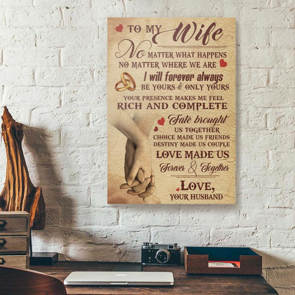 Canvas Painting To My Wife Love Made Us Together & Forever Canvas Wall Art Home Decoration