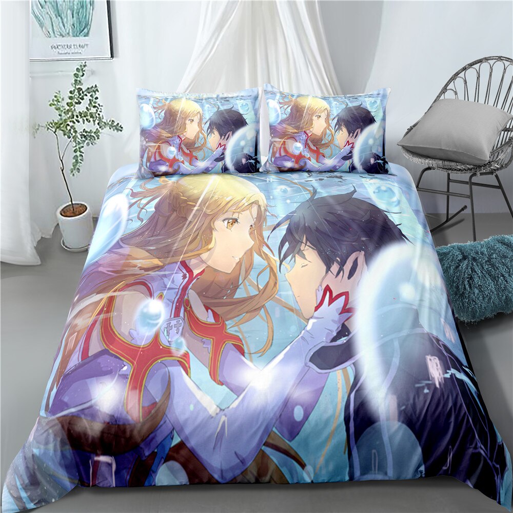 Anime Sword Art Online 3D Bed Linen Duvet Covers Home Textile Kids Bedding Sets Bed Set Home Decor With Pillowcase