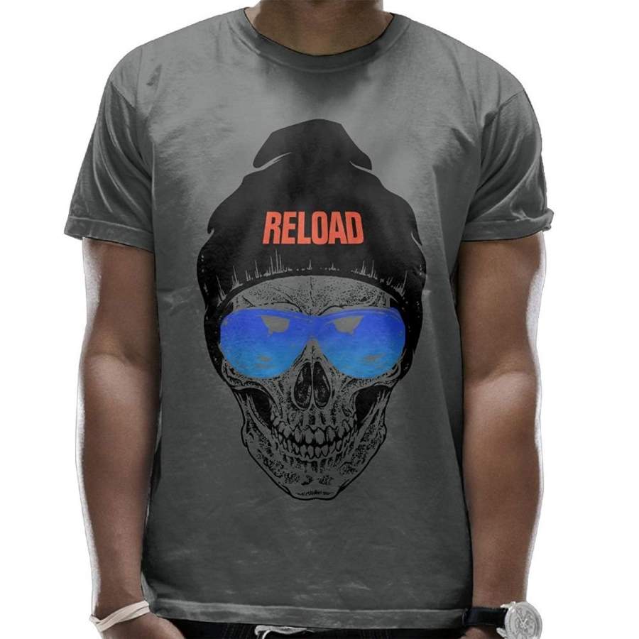 Skull Mens Classic Round Neck Casual T-Shirt