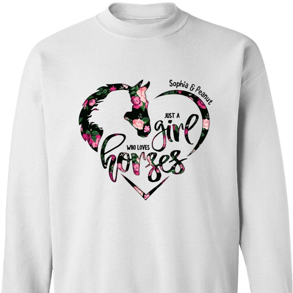 Customized Just A Girl Who Loves Horses -Personalized Horse Lovers Sweatshirt – Trending Personalized