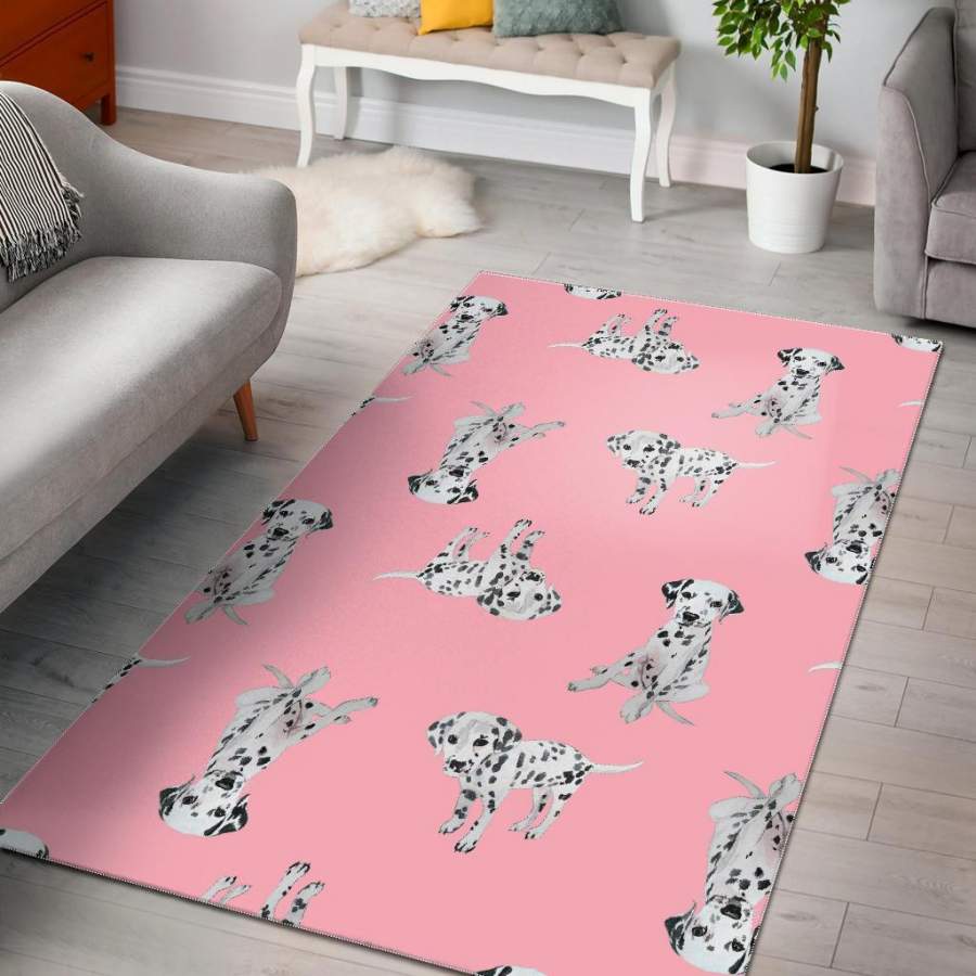 Puppy Dog Dalmatian Pattern Print Area Rug