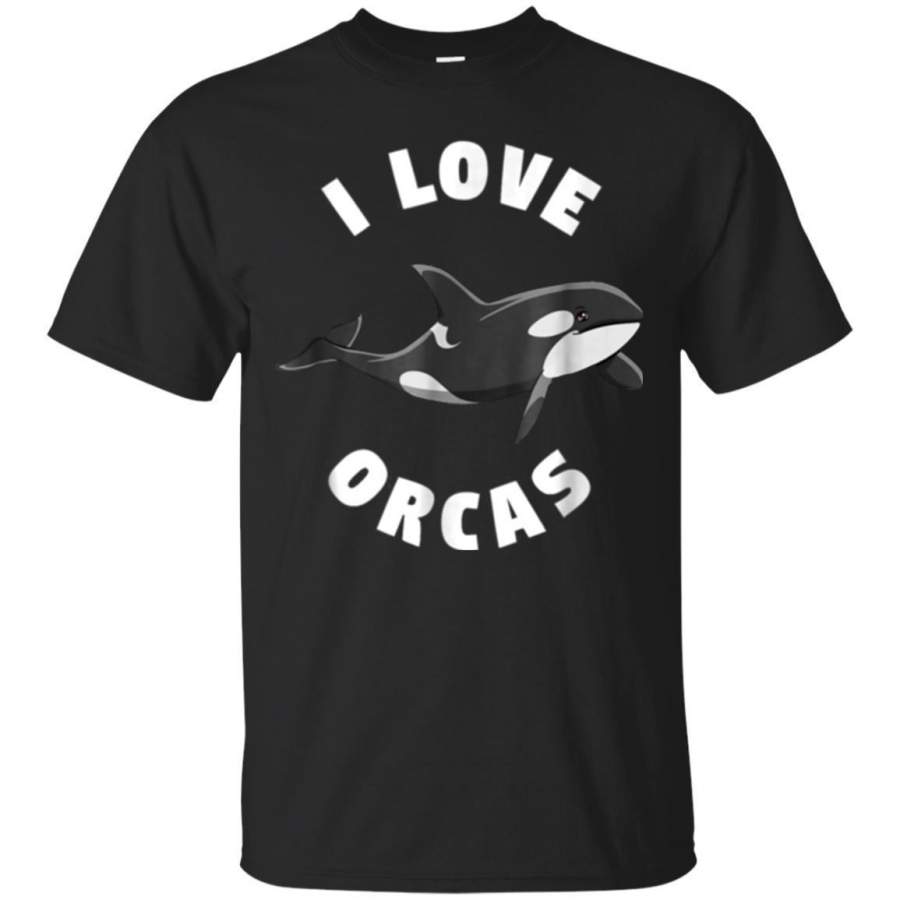 AGR I Love Orcas Killer Whale Tshirt Orca Lover Tee Jaq T-shirt