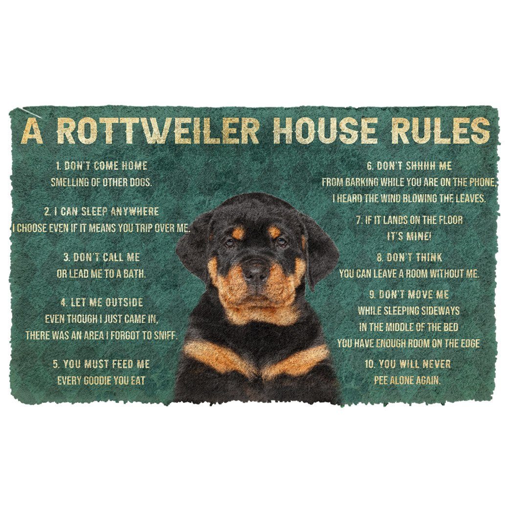 Gearhumans  Gearhuman 3D House Rules Rottweiler Dog Doormat