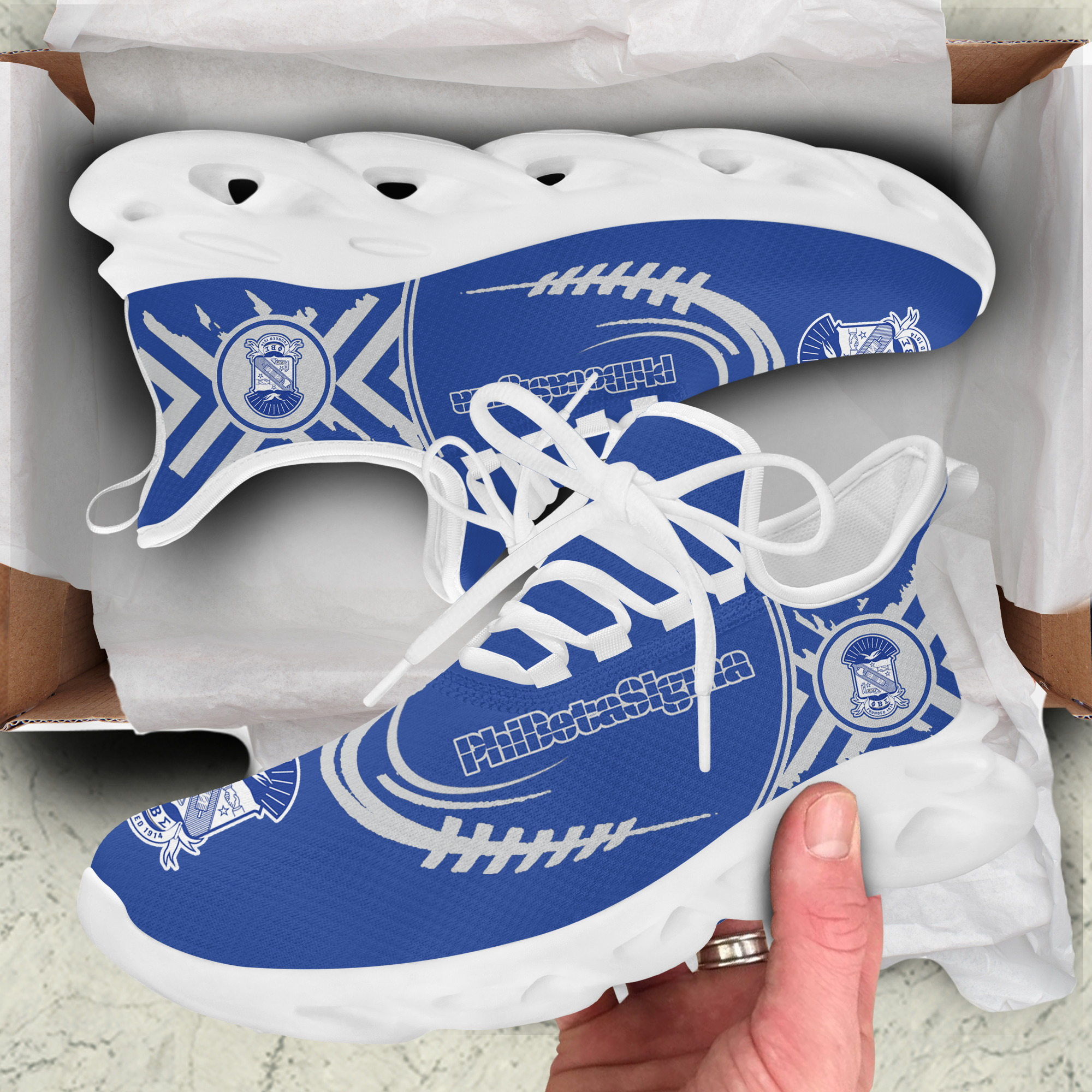 Phi Beta Sigma White Clunky Sneakers 3