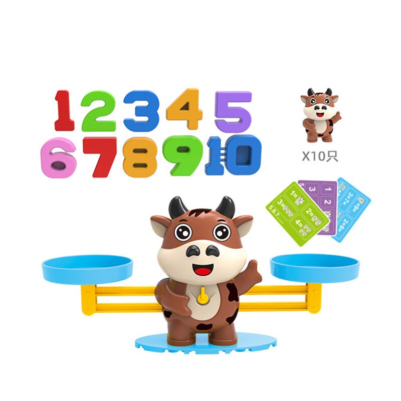 Montessori Math Toy Digital Monkey Balance Scale Educational Math Penguin Balancing Scale Number Board Game Kids Learning Toys alx