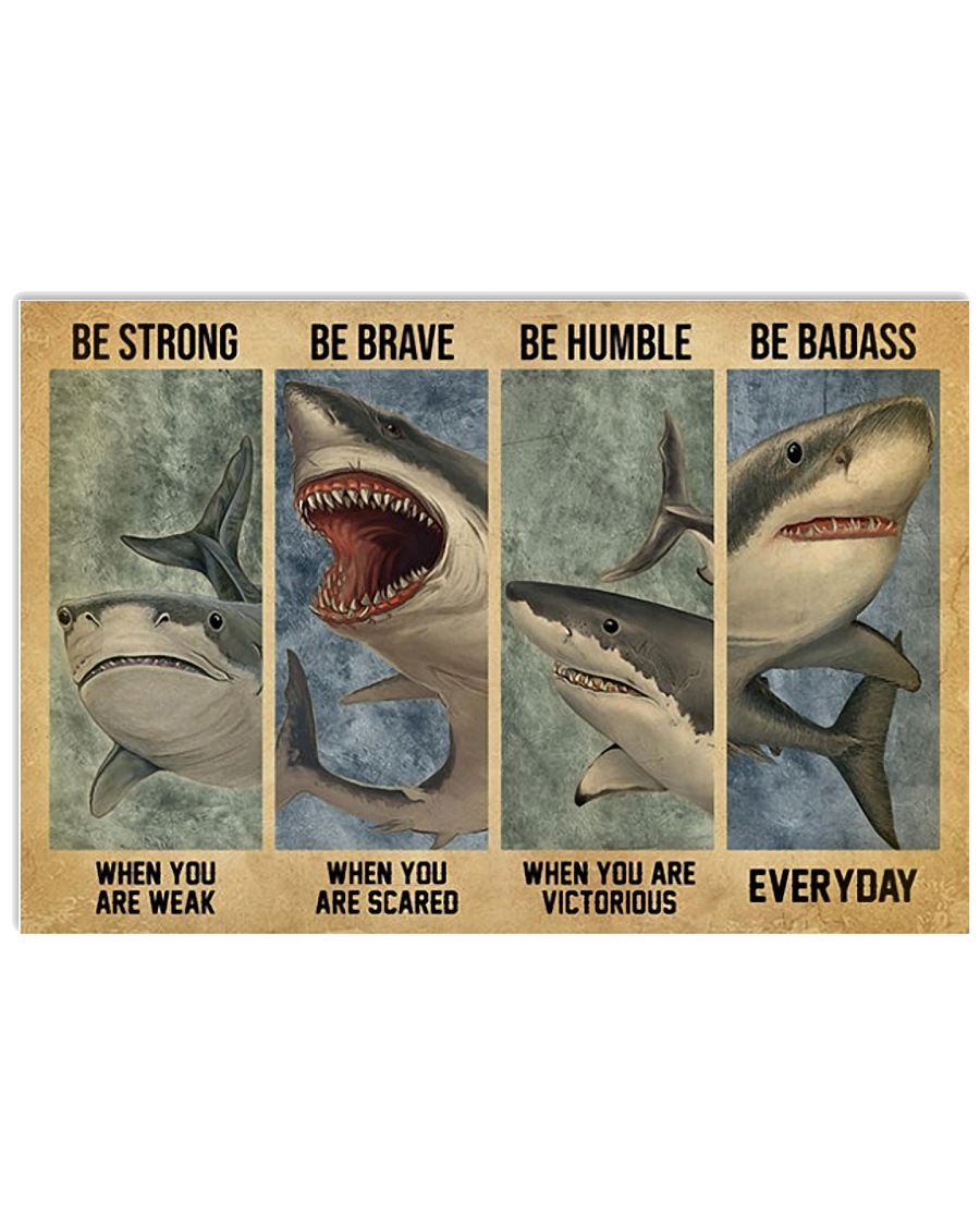 Shark Be Strong Everyday Poster Poster And Canvas, Wall Decor, Wall Art, Canvas Instructure, Wall Art, Poster Store, Wall Decals, Canvas Wall Art