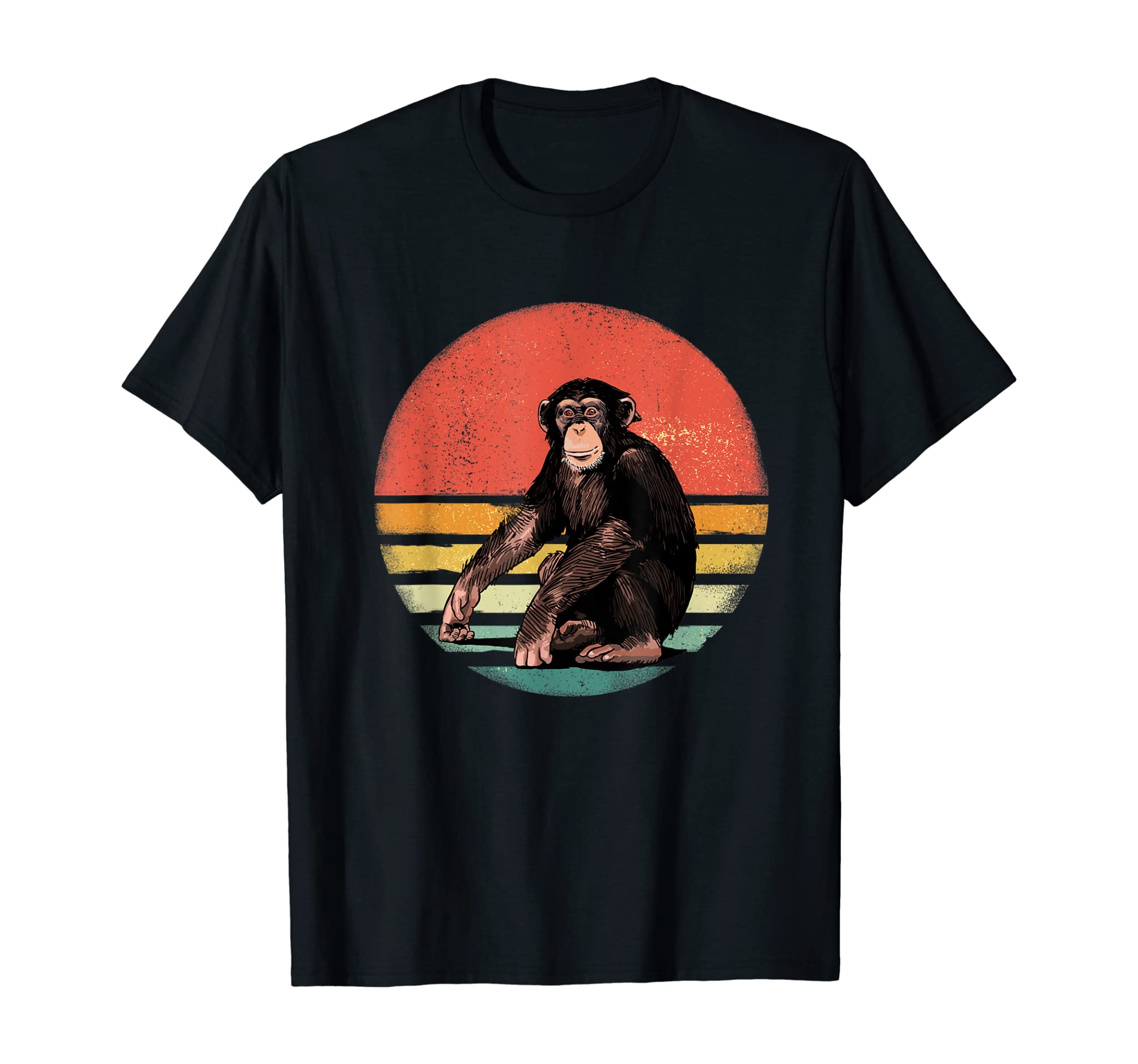 Retro Vintage Chimpanzee Monkey Wild Forest Animal Gift Idea T-Shirt