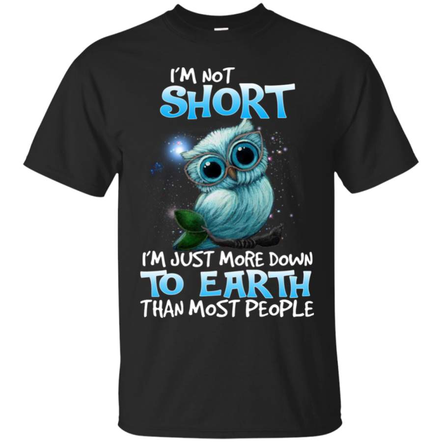 AGR Baby Blue Owl I’m not short I’m just more down to earth than most people shirt