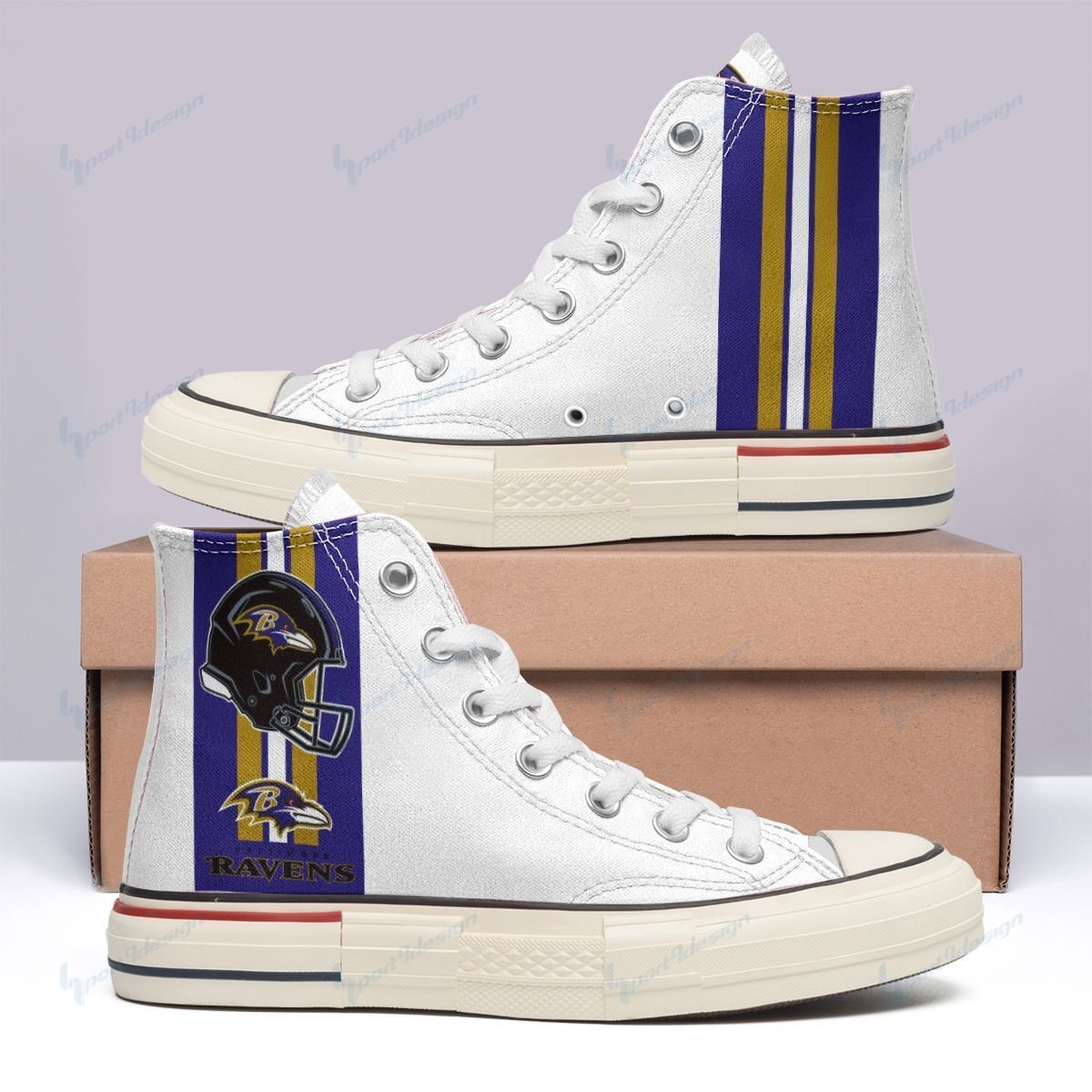 Baltimore Ravens High Top Canvas Shoes 20