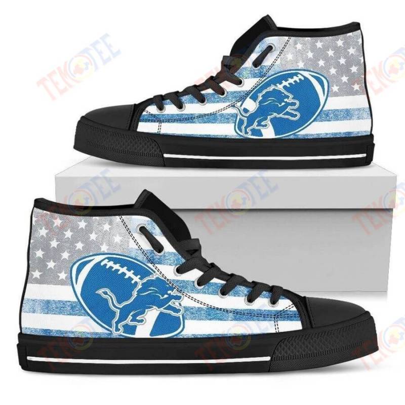 Mens Womens Flag Rugby Detroit Lions High Top Shoes TMT367