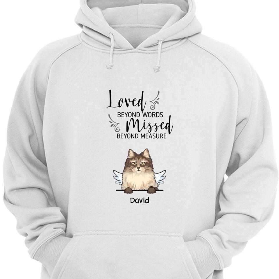 Loved Beyond Words, Personalized Cat Memorial Hoodie – Trending Personalized