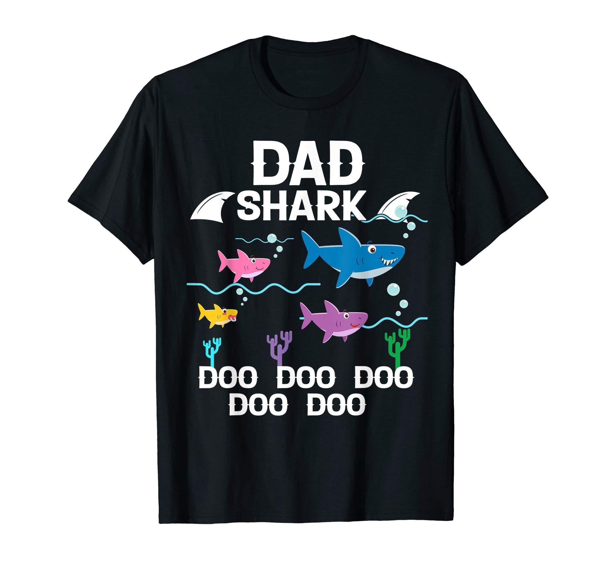 Dad Shark Doo Doo Funny Baby Mommy Kids Shirt