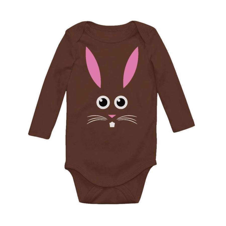 Little Easter Bunny Face Baby Long Sleeve Bodysuit