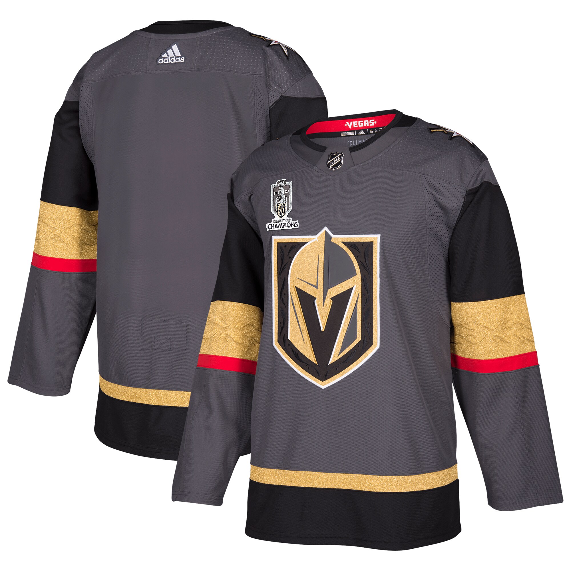 Men's Vegas Golden Knights adidas Gray 2023 Stanley Cup Champions Authentic Alternate Jersey