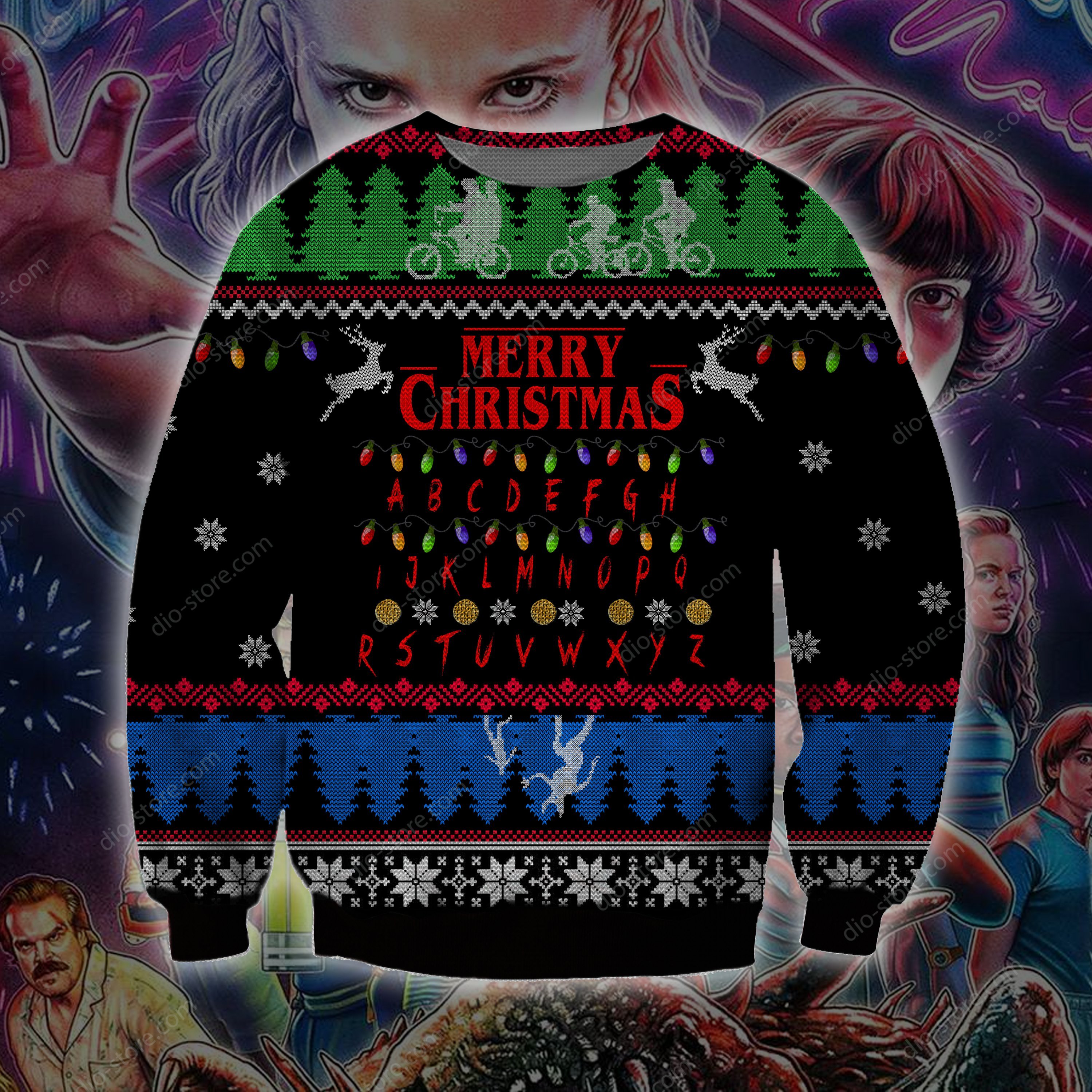 Stranger Things Knitting Pattern 3D Print Ugly Christmas Sweater Hoodie All Over Printed Cint10514