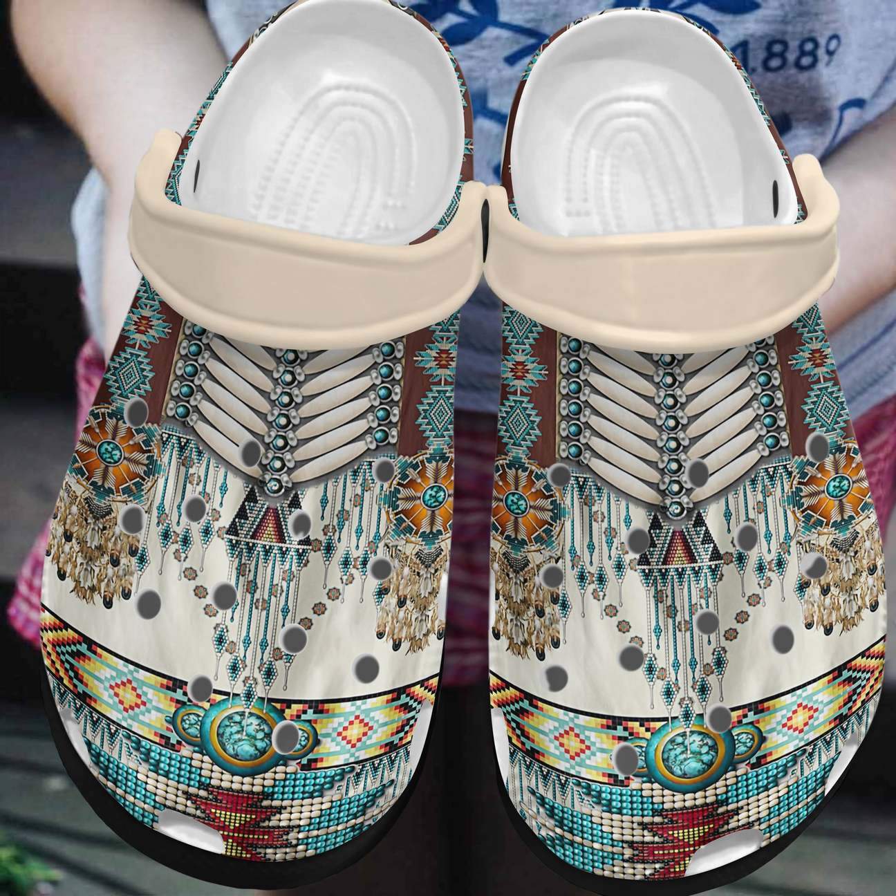 Native American Personalized Clog, Custom Name, Text, Color, Number Fashion Style For Women, Men, Kid, Print 3D Native American Pattern V2