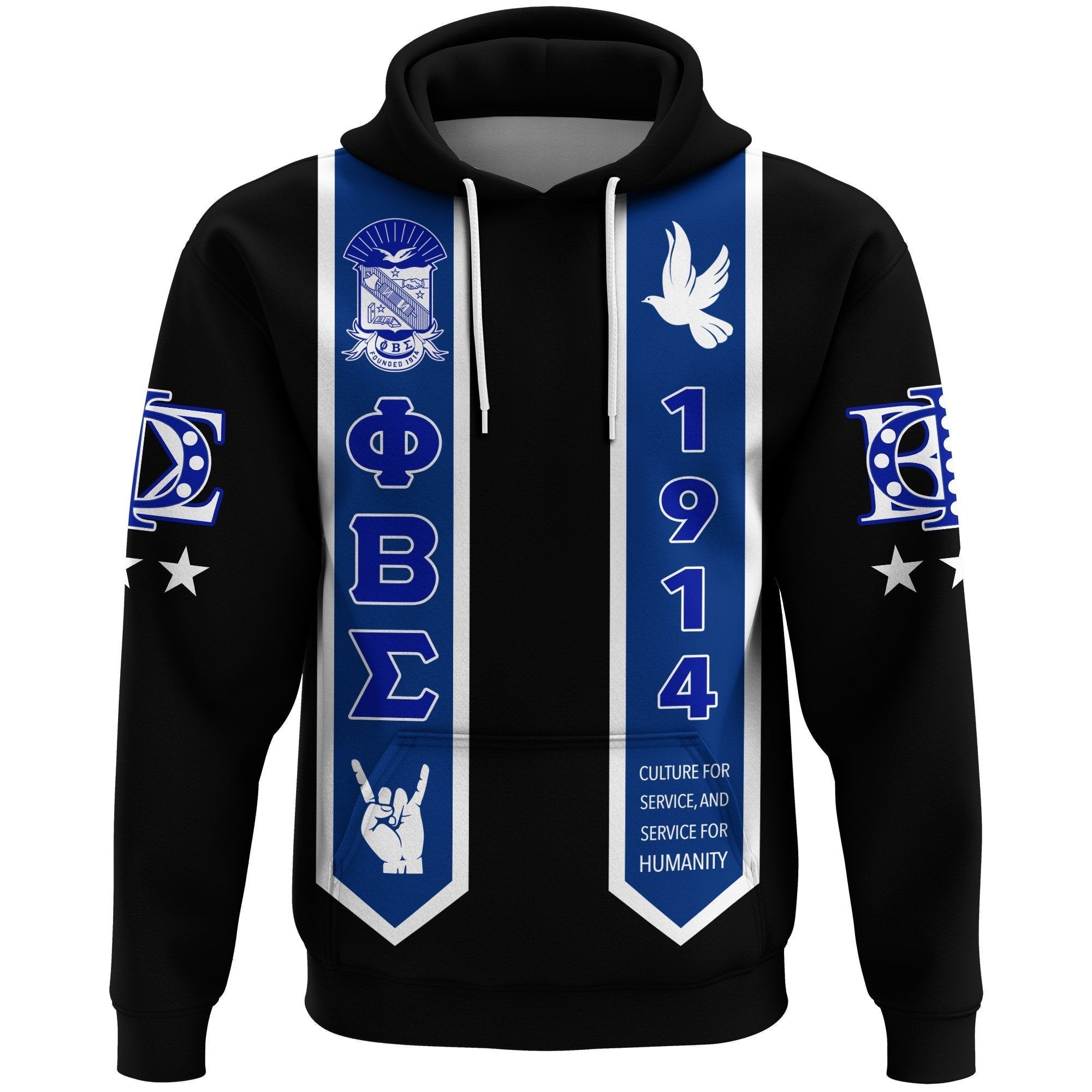 Fraternity Hoodie – Phi Beta Sigma Pullover Hoodie Graduation Stole Style