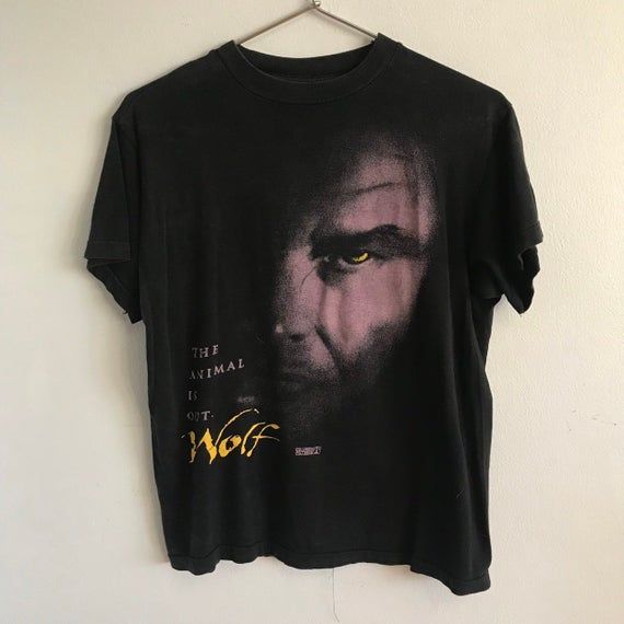 Vintage Graphic Tee Womens Mens Large Wolf Movie Jack Nicholson Michelle Pfeiffer 90s 1990s Nineties Movie Shirt Columbia Werewolf