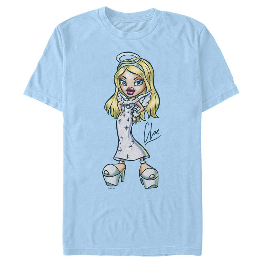 Bratz Men’s Cloe Angel Fashion  T Shirt Light Blue L