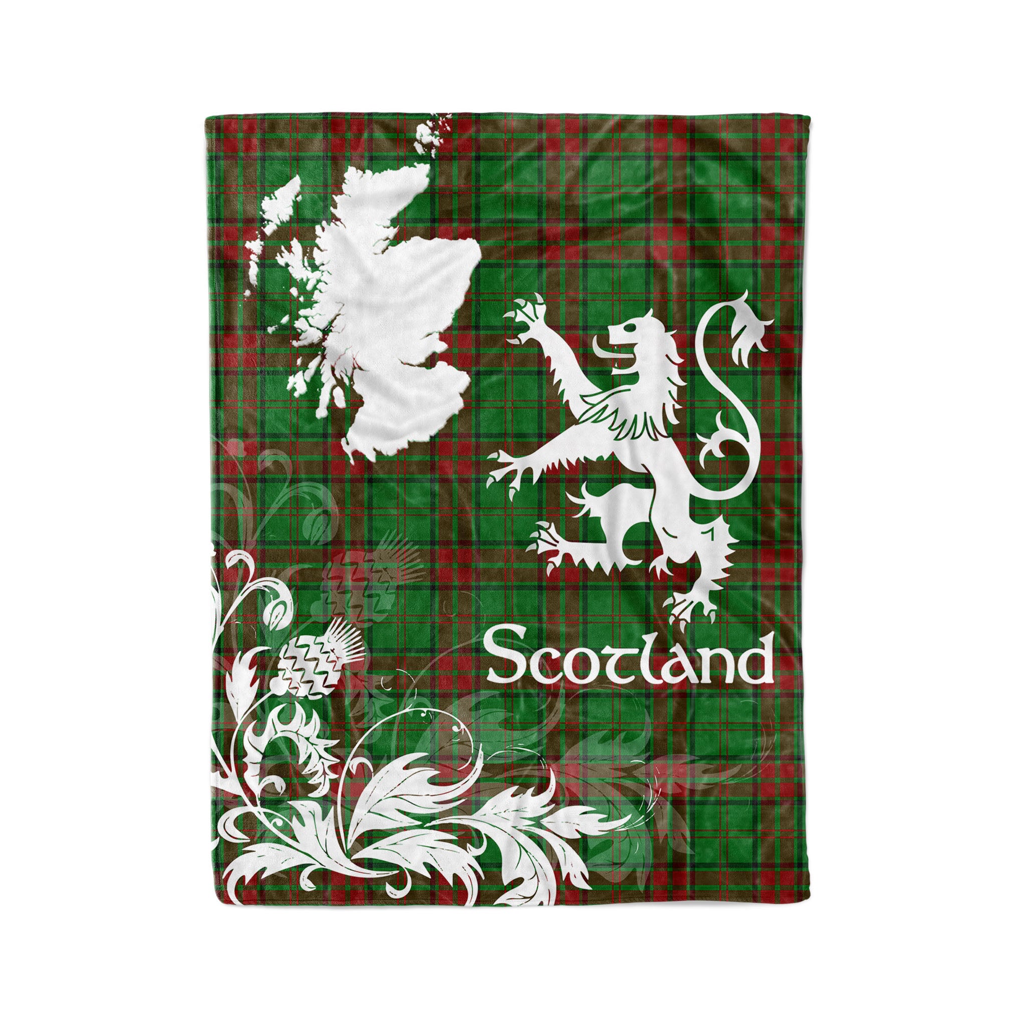 Tartan Plaid Fleece Blanket Tartan Blanket Thistle And Lion Scottish Clan Maxwell Hunting Plaid Blanket