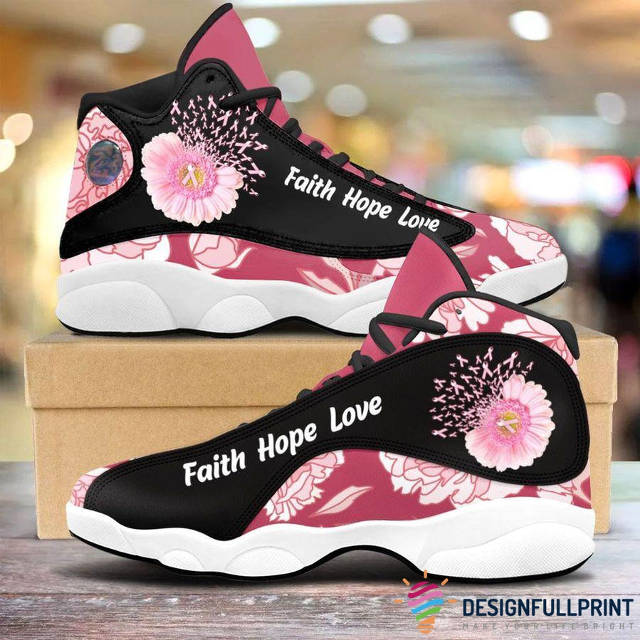 A Pink Ribbon Faith Hope Love Breast Cancer Awareness Jd 13 Shoes Hg