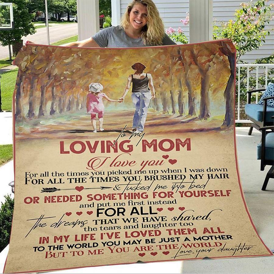 To My Loving Mom I Love You – Gift For Mother’S Day, Unique Gifts Home Decor Gift For Family – Sherpa Blanket Fleece Blanket Premium Wall Art