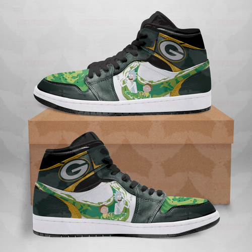 Rick And Morty Green Bay Packers Sneakers Air Jordan Sneakers