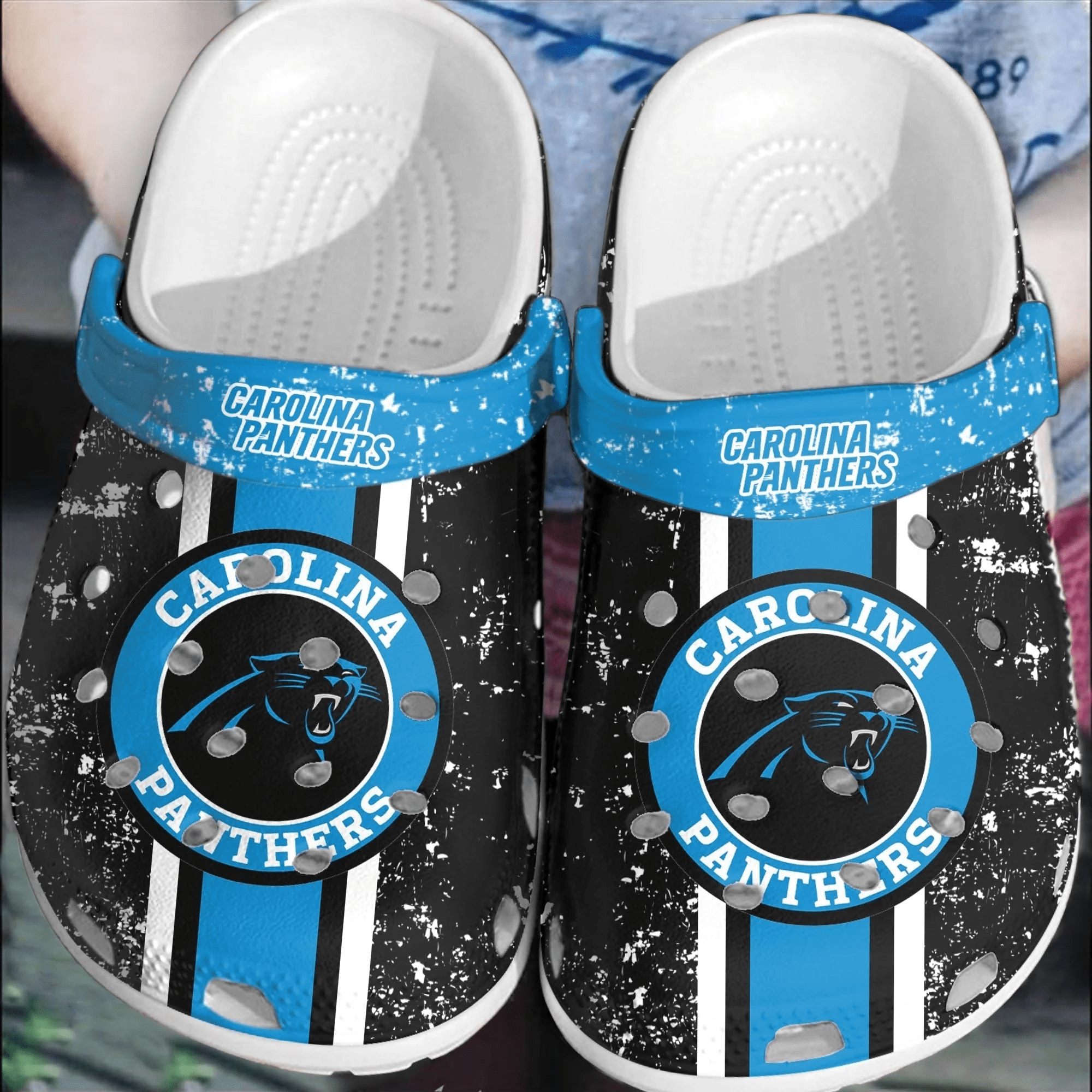 NFL Carolina Panthers Football Crocss Comfortable Shoes Crocband Clogs For Men Women