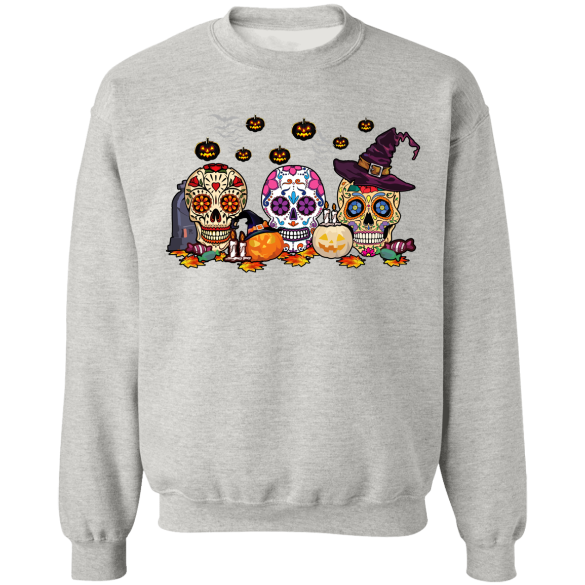 Sweet Skulls Halloween Hippie Sweatshirt