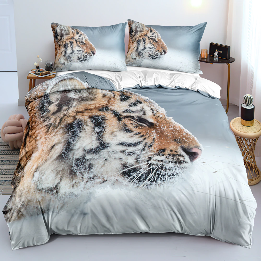 3D Digital Brown Tiger Bedding Set Custom Design Blanket Cover Set Twin Queen King Size Bedadults Duvet Covers