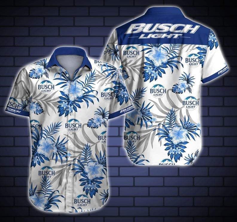 Get Here Tlmus-busch Light Hawaiian Aloha Shirts