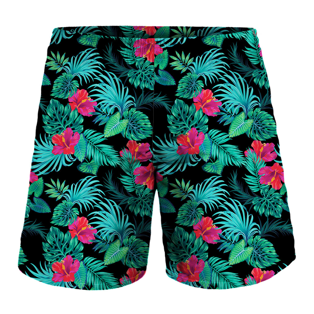 Turquoise Hawaii Palm Leaves Print Shorts Ha90170