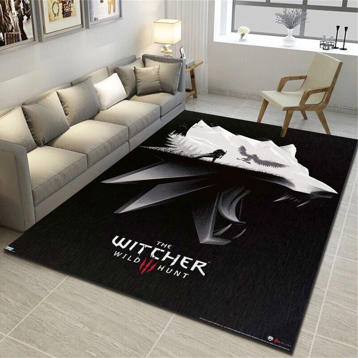 The Witcher Wolf Area Rugs, Living Room Bedroom Carpet