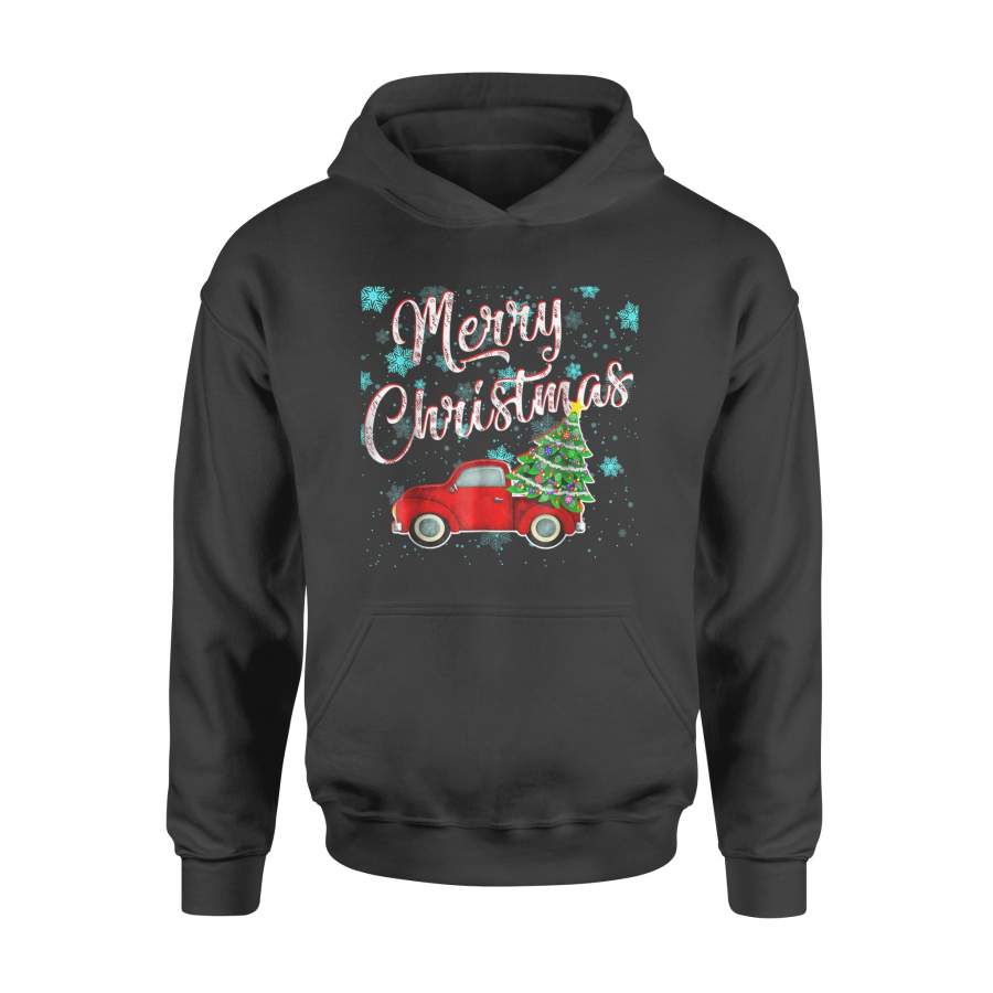 Merry Christmas Vintage – Red Truck with Tree – Standard Hoodie