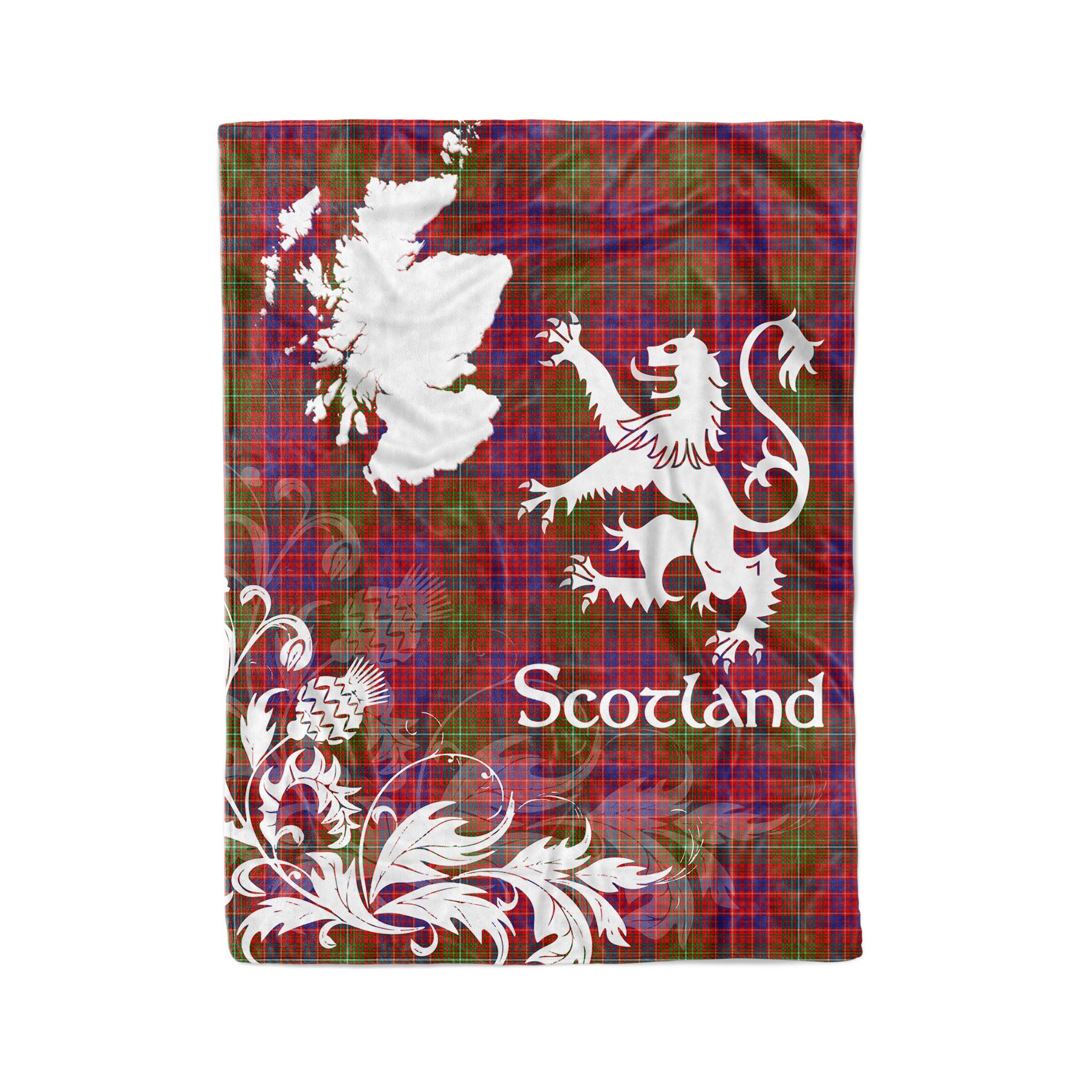 Tartan Plaid Fleece Blanket Tartan Blanket Thistle And Lion Scottish Clan Lumsden Modern Plaid Blanket