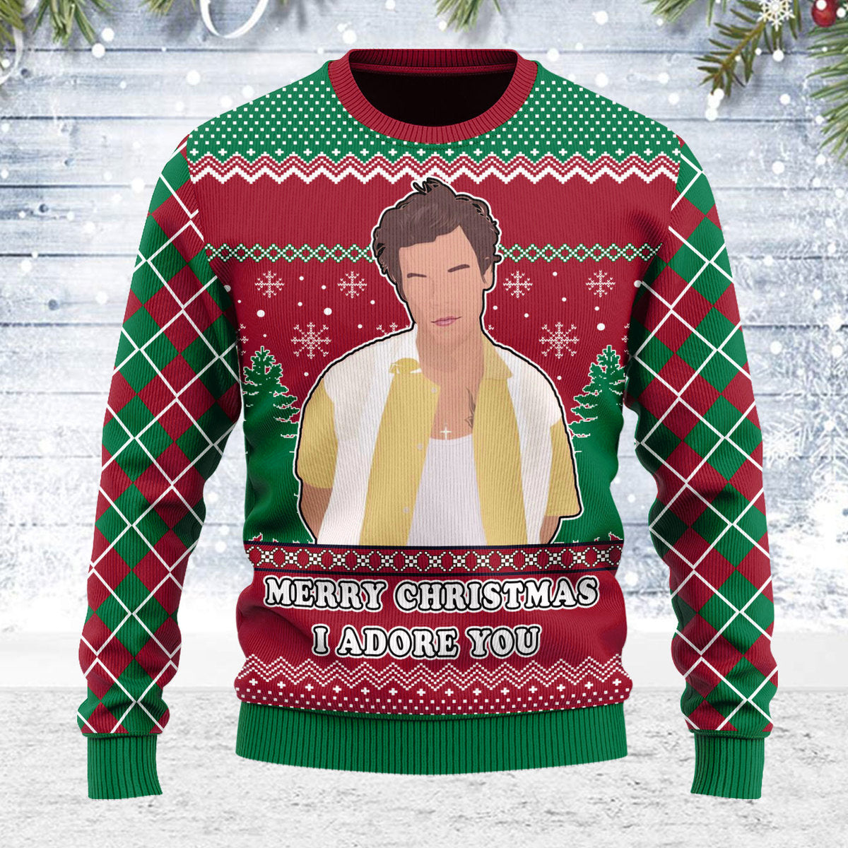 Customspig Ugly Christmas Sweater I Adore You Harry Christmas 3D Apparel