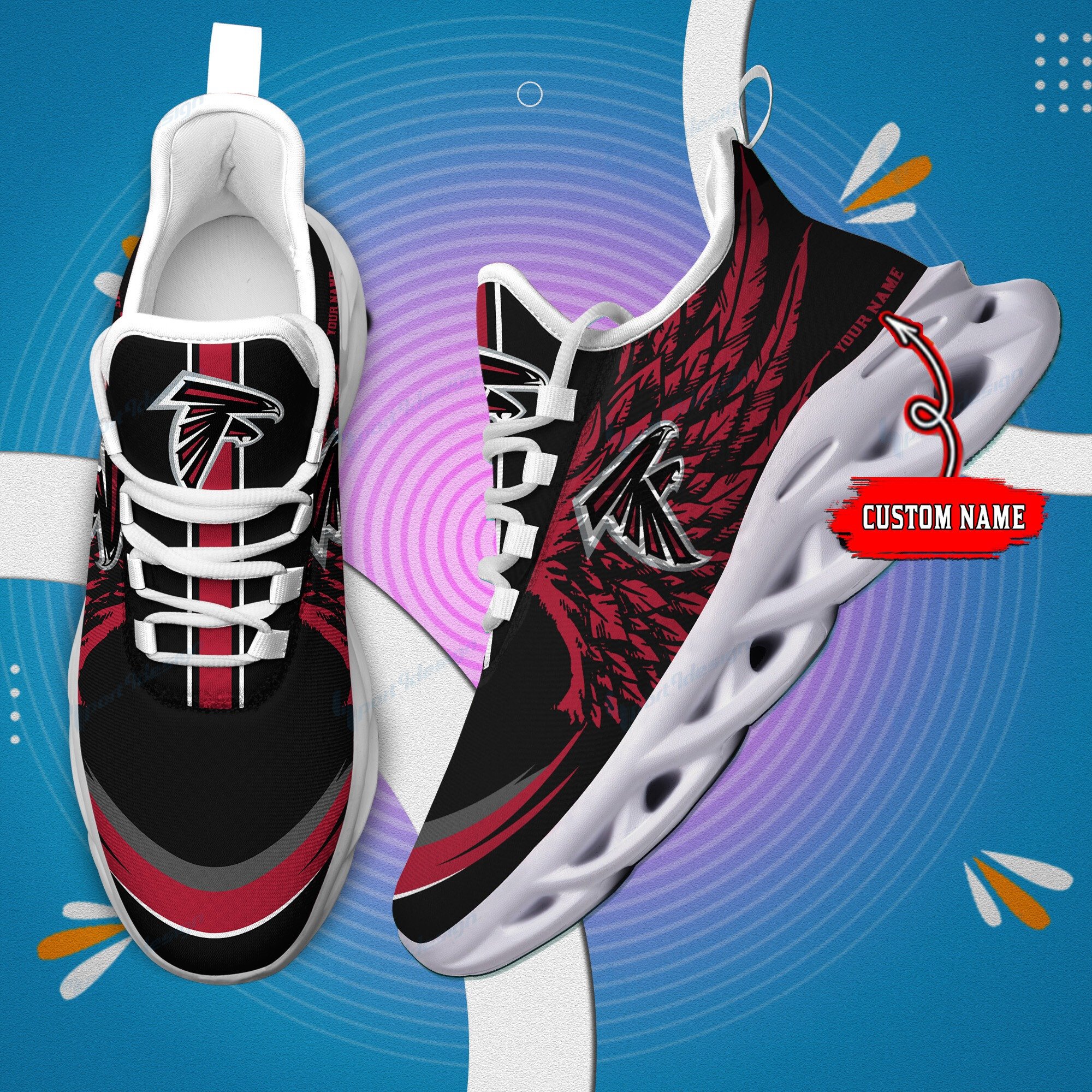 Atlanta Falcons Personalized Yezy Running Sneakers Bb655