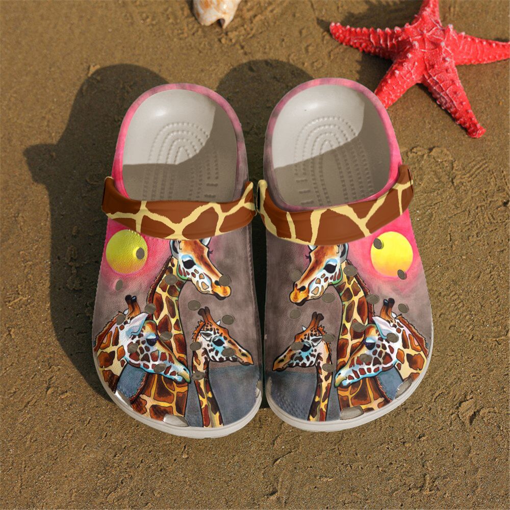 Giraffe Personalized Clog, Custom Name, Text, Color, Number Fashion Style For Women, Men, Kid, Print 3D Family Giraffe